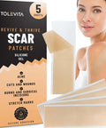 Silicone Scar Patches Silicone Gel Sheets For Scars, Acne, Surgery, Keloid, Scar Removal And Stretch Marks Gentle Scar Care & Fading - 5 Sheets