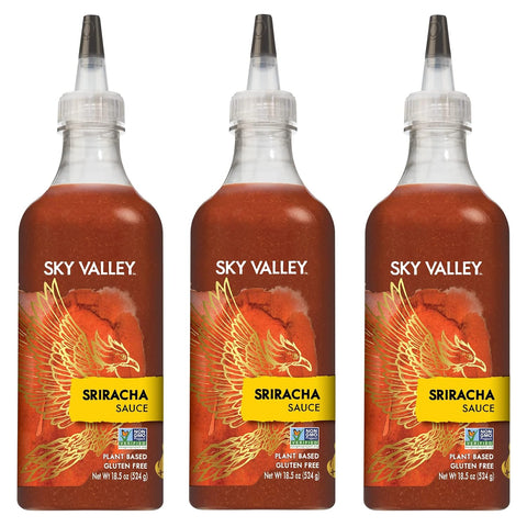Sky Valley Sriracha Sauce - Hot Sauce, Made with Red Jalapeno Peppers, Gluten Free, Vegan, Non-GMO, Less Than 2g of Sugar per Serving, 5 Calories per Serving - Sriracha Hot Sauce, 14 Oz