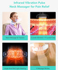 Skg Neck Massager With Heat, Electric Red Light Pulse Vibration Traction Neck Massager For Pain Relief Deep Tissue, 4D Portable Massager Gifts For Men And Women
