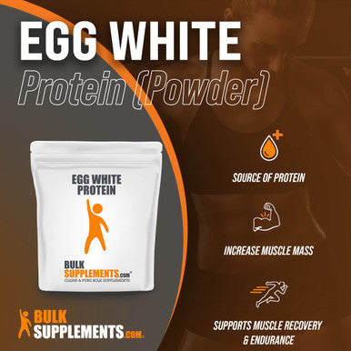 BulkSupplements Egg White Protein Powder (Egg White Powder) - Unflavored, Dairy Free, Lactose Free Protein Powder - 24g of Protein - 30g , 8 Servings (250 Grams - 8.8 oz)
