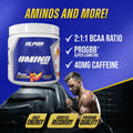 Alpha Supps Amino Nrg+ Bcaa Amino Energy Recovery Powder - Hydration Blend With Electrolytes - Focus Blend For Optimal Performance Support In Men & Women (30 Servings, Fruit Burst)