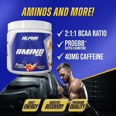 Alpha Supps Amino Nrg+ Bcaa Amino Energy Recovery Powder - Hydration Blend With Electrolytes - Focus Blend For Optimal Performance Support In Men & Women (30 Servings, Fruit Burst)
