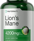 Horbaach Lions Mane Mushroom Extract | 4200Mg | 120 Capsules | Vegetarian Non-Gmo Gluten Free Supplement