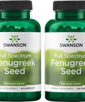 Swanson Full Specturm Fenugreek Seed - Herbal Supplement - (610 Milligrams 90 Capsules) 2 Pack