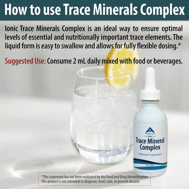 Trace Mineral Complex Full Spectrum Minerals Ionic Liquid Mineral Drops For Water Electrolytes, Hydration Supplement 2 Fl Oz Glass Bottle