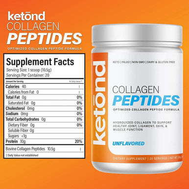 Ketond Collagen Peptides Collagen Peptides for Nails, Hair, Joints and Skin Unflavored (20 Servings)