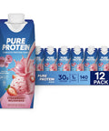 Pure Protein Vanilla Protein Shake, 30g Complete Protein, 12 Ct | Ready to Drink and Keto-Friendly, Vitamins A, C, D, and E plus Zinc to Support Immune Health, 11oz Bottles