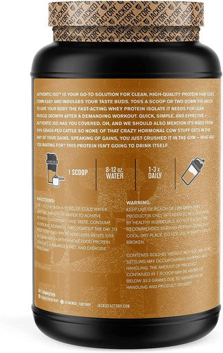 Authentic ISO Grass Fed Whey Protein Isolate Powder Low Carb NonGMO Muscle Building Protein w/No Fillers Mixes Perfectly for Post Workout Recovery Chocolate Peanut Butter 2LB 30sv