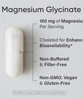 Sports Research Magnesium Glycinate - Supports Restful Sleep & Enzymatic Processes - 160 mg Chelated Magnesium - Vegan Capsule - 180 Count