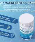 Nature Target Marine Collagen Powder For Women - Multi Collagen Peptides With Hyaluronic Acid & Vitamin C For Hair Skin Nails & Joints - Wild-Caught Fish & Grass-Fed Bovine 50 Servings