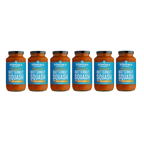 Sonoma Gourmet Organic Butternut Squash Pasta Sauce | USDA Organic, Vegan, Non-GMO, No Sugar Added | 25 Ounce Jars (Pack of 4)