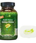 Irwin Naturals Double Potency Ginkgo Biloba Enhance Memory Mental Focus Energy 60 Liquid Softgels Bundle With A Pill Case