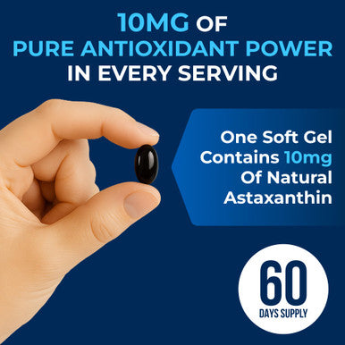 We Like Vitamins Astaxanthin 10Mg Softgel - Highly Potent Astaxanthin Supplements From Haematococcus Pluvialis - Improves Eye Joint Skin Health & Energy Levels - 60 Count 2 Month Supply
