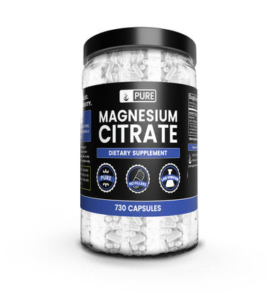 PURE ORIGINAL INGREDIENTS Magnesium Citrate (730 Capsules) No Magnesium Or Rice Fillers, Always Pure, Lab Verified