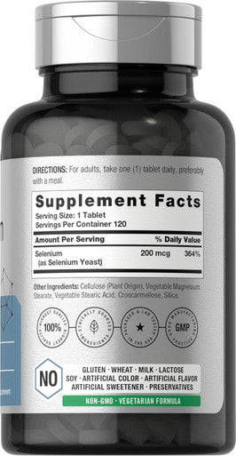 HorbAach Selenium 200Mcg Supplement 120 Tablets Non-Gmo And Gluten Free