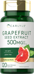 Carlyle Grapefruit Seed Extract | 500 mg 120 Capsules | Maximum Strength | Non-GMO Gluten
