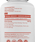 Mill Bay Korean Red Panax Ginseng Supplement Used in Herbal Medicine to Help Enhance Physical Performance, Increase Energy and as an Adaptogen - 100 Capsules (Strength 500 mg)