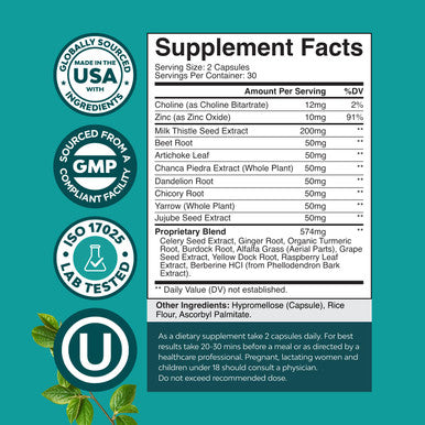 Natures Craft Liver Cleanse Detox and Repair Herbal Liver Support Milk Thistle Supplement Silymarin Milk Thistle Supplements with Dandelion Root Choline Beetroot and Artichoke Extract 60capsules