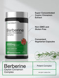 Horbaach Berberine With Ceylon Cinnamon 120 Veggie Capsules