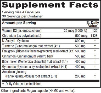 Vitanica Metabolic Manager - Herbal Supplement to Support Healthy Metabolic Response - Dietary Supplement with Vitamin D - Vegan Antioxidant Supplement - 120 Capsules