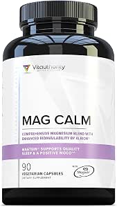 Vitauthority Magnesium LThreonate Biglycenate Chelate Blend GABA and LTheanine Sleep Support 90 Capsules 30 Servings