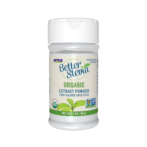 NOW Foods BetterStevia Organic Zero-Calorie Extract Powder, Keto Friendly, Suitable for Diabetics, No Erythritol, 1 Pound