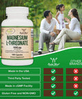 Magnesium LThreonate Capsules Original Magtein Formula Patented and Clinically Studied High Absorption Bioavailable Form for Cognitive Function and Sleep Support 2000 mg 100 Capsules