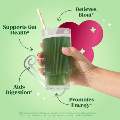 Bloom Nutrition Superfood Greens Powder Digestive Enzymes with Probiotics and Prebiotics Gut Health Bloating Relief for Women Chlorella Green Juice Mix with Beet Root 25 SVG Spiced Cranberry