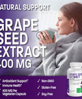 Bronson Grape Seed Extract 400 Mg - Antioxidant & Immune Support - Standardized Extract With 95% Proanthocyanidins- Non Gmo, 180 Vegetarian Capsules