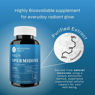 Neurogan Spermidine Pro Supplements Capsules - Enhanced Absorption For Cellular Regeneration, Energy, Healthy Aging & Focus - Spermidine Supplements For Women & Men, Take 1 Daily (50Mg, 120 Capsules)