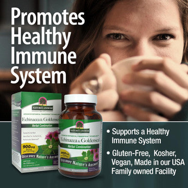 Nature'S Answer Echinacea & Goldenseal | Dietary Supplement | Supports a Healthy Immune System | Non-GMO & Kosher | Vegetarian/Vegan Capsules 90ct