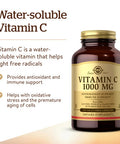 Solgar Vitamin C 1000 Mg 100 Vegetable Capsules - Antioxidant & Immune Support - Overall Health - Healthy Skin & Joints - Bioflavonoids Supplement - Non-Gmo Vegan Gluten Free Kosher - 100 Servings