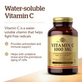 Solgar Vitamin C 1000 Mg 100 Vegetable Capsules - Antioxidant & Immune Support - Overall Health - Healthy Skin & Joints - Bioflavonoids Supplement - Non-Gmo Vegan Gluten Free Kosher - 100 Servings