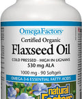 Natural Factors Flaxseed Oil Organic 1000mg Softgels 90Count