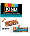 KIND ZERO Added Sugar Bars Dark Chocolate Nuts and Sea Salt Keto Friendly Snacks Gluten 5g Protein 5 Count