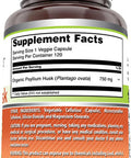 Amazing Nutrition Formulas Psyllium Husk 750mg Veggie Capsules Supplement | Non-GMO | Gluten | Made in USA | Suitable for Vegetarians (120 Count)