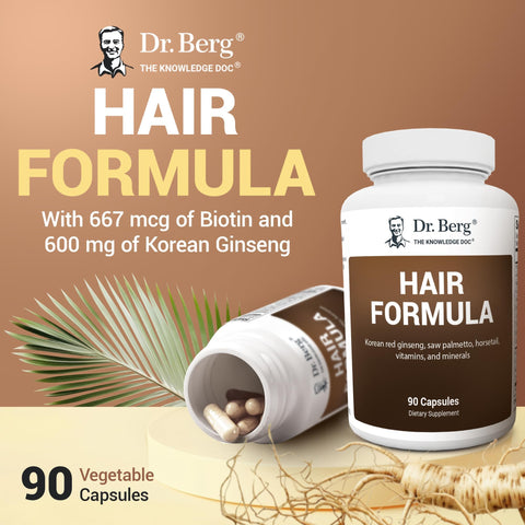 Dr. Berg AllinOne Vitamins for Hair Skin and Nails Advanced Formula with Biotin Saw Palmetto DHT Blocker and Trace Minerals 90 Veg Capsules