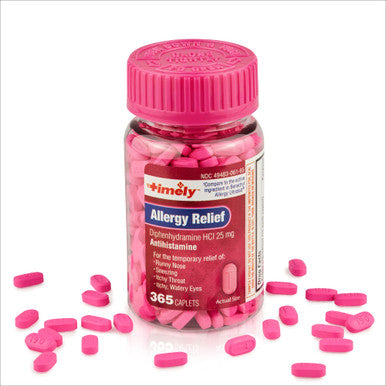 TIME-CAP LABS INC. Timely Allergy Relief Diphenhydramine Hcl 25 Mg 365 Caplets