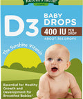 Vitamin D Drops for Infants | 400 IU | 9.2 mL | D3 Drops for Kids | Vegetarian, Non-GMO, Gluten Supplement | by Nature's Truth