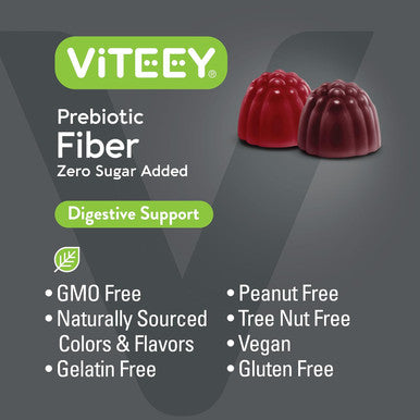 Prebiotic Fiber Gummies For Adults, 4G - Zero Sugar Added - Fiber Supplement Gummies For Digestive Health Regularity & Natural Weight Support-Vegan, Gelatin - Chewable Fruit Flavored Gummy 2 Pack