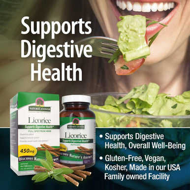 Nature'S Answer Licorice Root 90 Capsules - Licorice Root Extract for Digestive Immune and Respiratory Support - Vegetarian Vegan Gluten Kosher Licorice Root Capsules - Supports Skin
