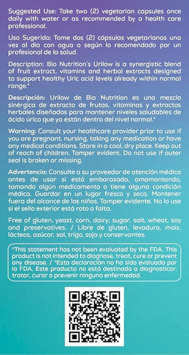 Bio Nutrition, Urilow, 60 Vegetarian Capsules Pack Of 1