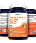 NusaPure Papaya Papain Enzyme 900mg 200 Veggie Caps (100% Vegetarian, Non-GMO & )