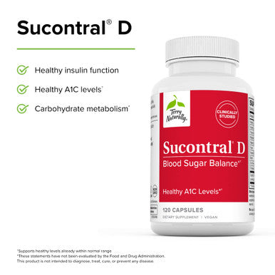 Terry ly Sucontral D - 120 Capsules, Pack of 2 - 100 mg Hintonia Latiflora - Supports Carbohydrate Metabolism - Non-GMO, - 240 Total Servings