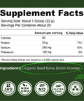 Left Coast Performance Organic Bone Broth Protein Powder from Grass Fed Beef - USDA Certified Organic Single Ingredient Rich in Collagen Glucosamine No Additives Perfect for Carnivore Paleo and Keto Diets 16oz