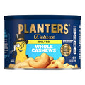 PLANTERS Deluxe Lightly Salted Cashews, Plant Based Protein, 18.25Oz (1 Ct) | Whole Roasted Cashews. Snacks for Adults. Resealable Canister. Plant Based Protein Snack. Pantry Staples