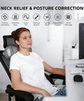 Mustools 2-In-1 Neck & Lumbar Massager Pillow With Heat For Office Chair 3D Rotating Massage Nodes Memory Foam Back Support For Posture Correction Pain Relief & Relaxation At Home Office Travel