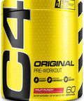 C4 Original Pre Workout Powder Fruit Punch - Vitamin C for Immune Support - Sugar Free Preworkout Energy for Men & Women - 150mg Caffeine + Beta Alanine + Creatine - 60 Servings