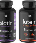 Sports Research Biotin 5000mcg 120ct Vegan Lutein Zeaxanthin 20mg 120ct Bundle