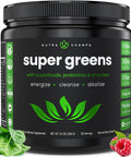 Nutrachamps Super Greens Powder Premium Superfood | 20+ Organic Green Veggie Whole Foods | Wheat Grass Spirulina Chlorella & More | Antioxidant Digestive Enzyme & Probiotic Blends